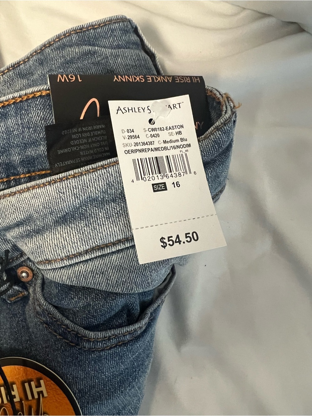 Ashley Stewart High Rise Ankle Skinny Jeans Sz 16 - Picture 7 of 7